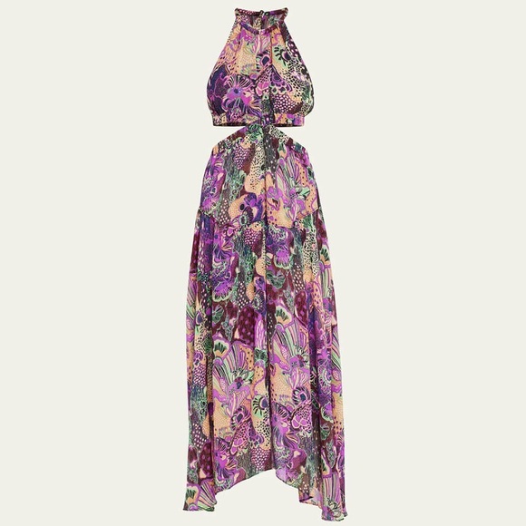 A.L.C Silk Waverly Orchid Dress Size 12 - Picture 3 of 12